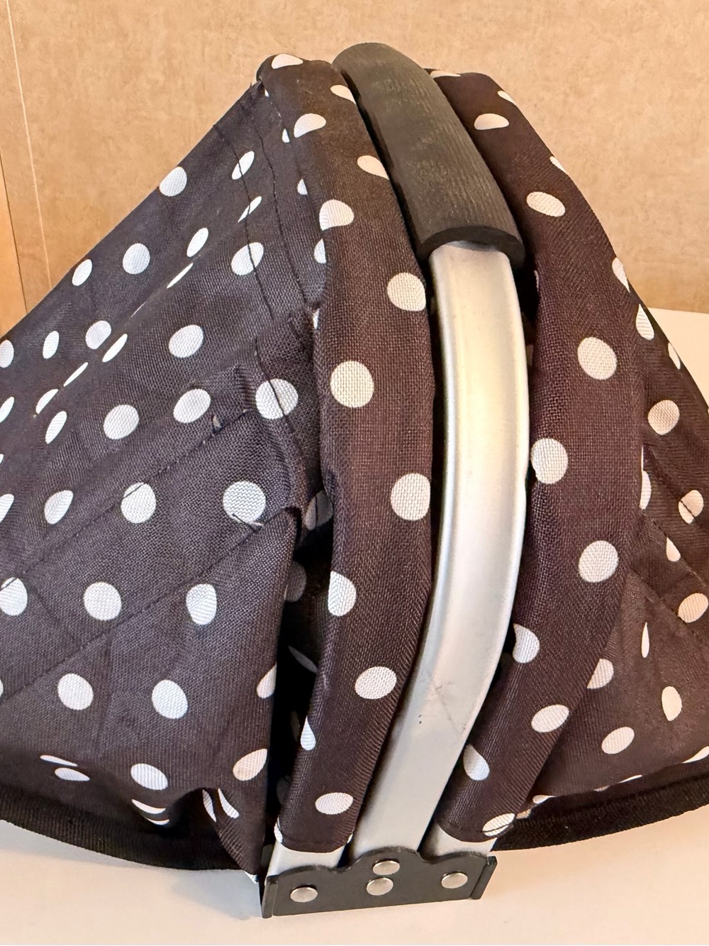 Polka Dot Black & White Carry Tote Bag
